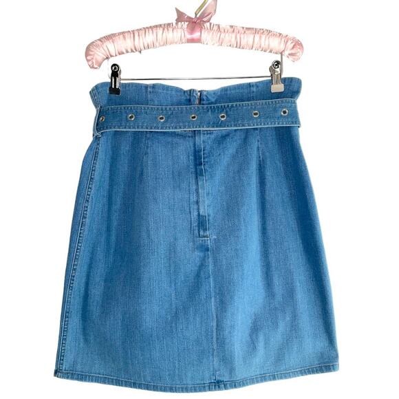J Brand Tranquil Pleat Belted Short Denim Mini Skirt Medium - Picture 3 of 9